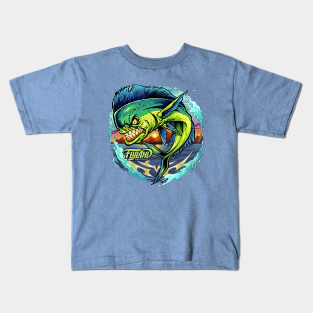 Angry Mahi-Mahi Kids T-Shirt by FlylandDesigns